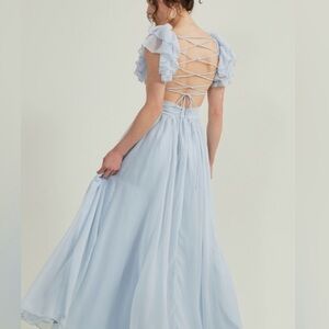 Altar’d State Blair Light Blue Ruffled Evening Gown